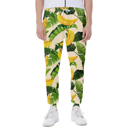 Aloha Banana Pattern Print Scuba Joggers