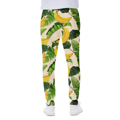 Aloha Banana Pattern Print Scuba Joggers