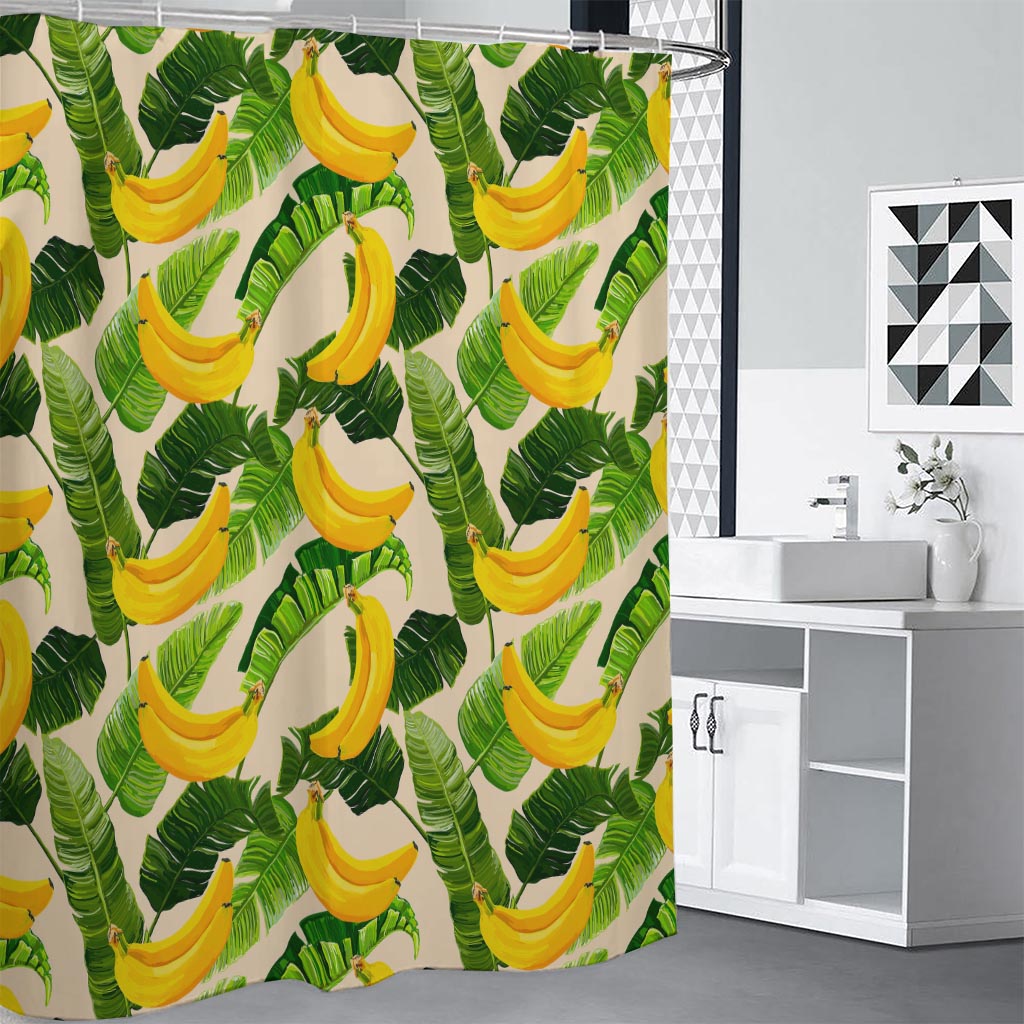 Aloha Banana Pattern Print Shower Curtain