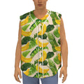 Aloha Banana Pattern Print Sleeveless Baseball Jersey