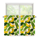 Aloha Banana Pattern Print Tier Curtains