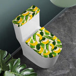 Aloha Banana Pattern Print Toilet Lid And Tank Cover Set