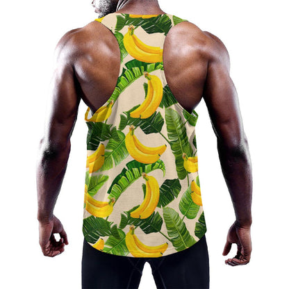 Aloha Banana Pattern Print Training Tank Top