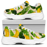 Aloha Banana Pattern Print White Chunky Shoes