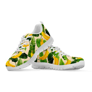 Aloha Banana Pattern Print White Running Shoes