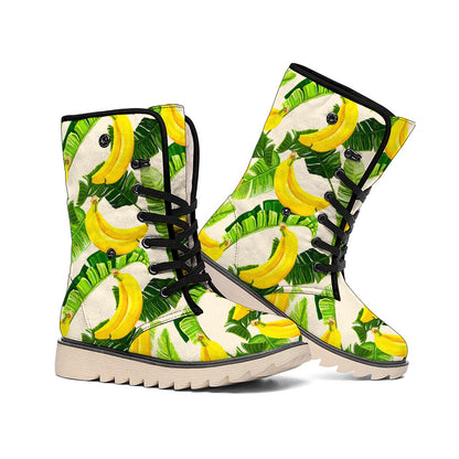 Aloha Banana Pattern Print Winter Boots