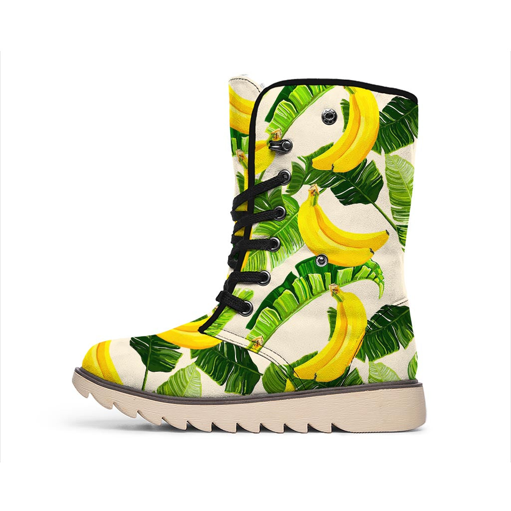 Aloha Banana Pattern Print Winter Boots