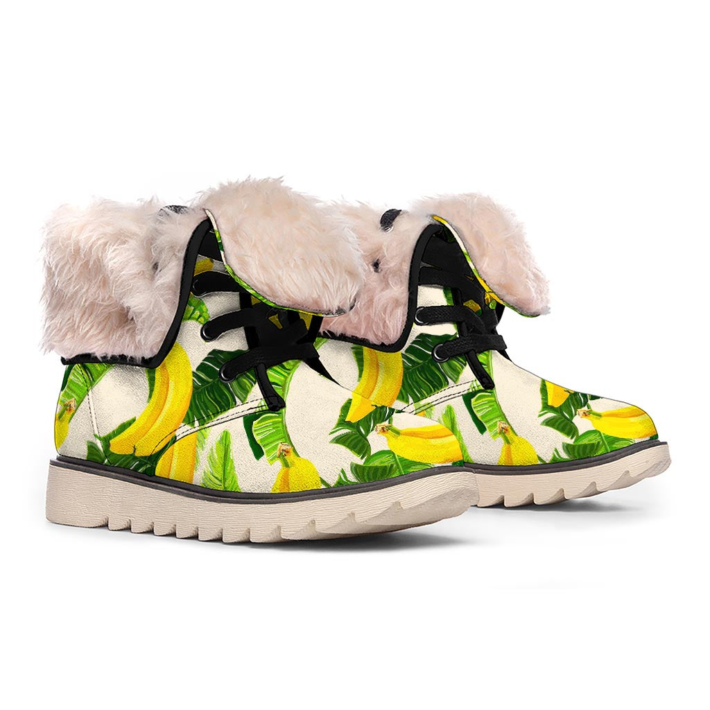 Aloha Banana Pattern Print Winter Boots