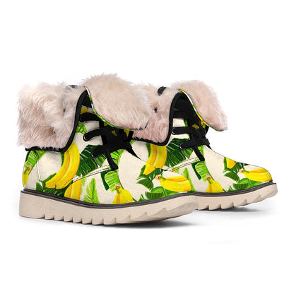 Aloha Banana Pattern Print Winter Boots