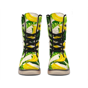 Aloha Banana Pattern Print Winter Boots