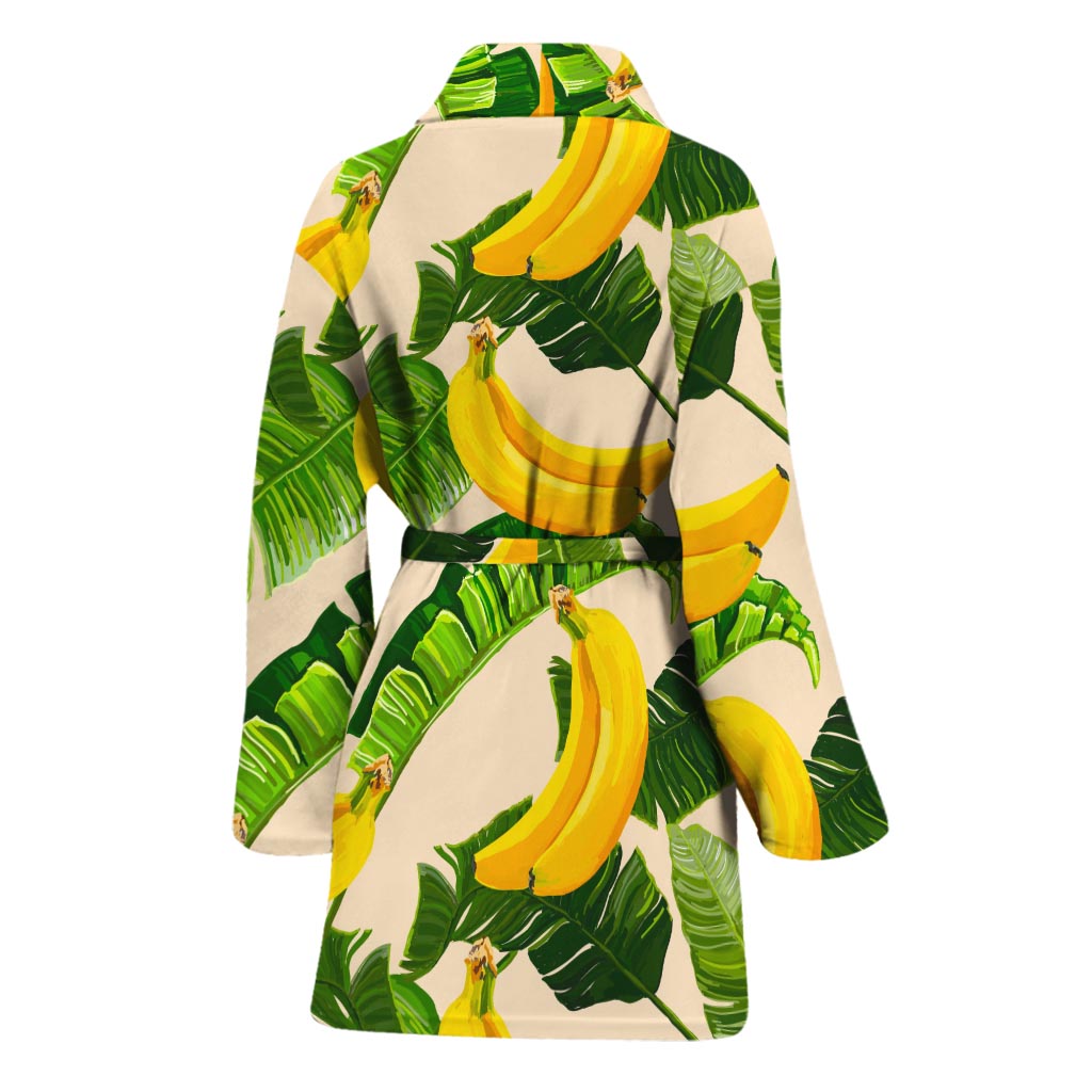 Aloha Banana Pattern Print Women's Bathrobe