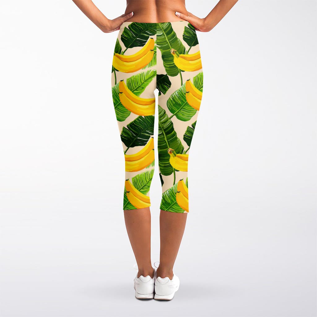 Aloha Banana Pattern Print Women's Capri Leggings