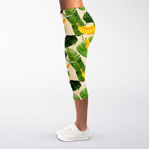 Aloha Banana Pattern Print Women's Capri Leggings