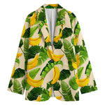 Aloha Banana Pattern Print Women's Cotton Blazer