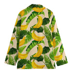 Aloha Banana Pattern Print Women's Cotton Blazer