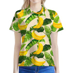 Aloha Banana Pattern Print Women's Polo Shirt