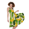 Aloha Banana Pattern Print Women's Sleeveless Dress