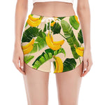 Aloha Banana Pattern Print Women's Split Running Shorts