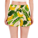 Aloha Banana Pattern Print Women's Split Running Shorts