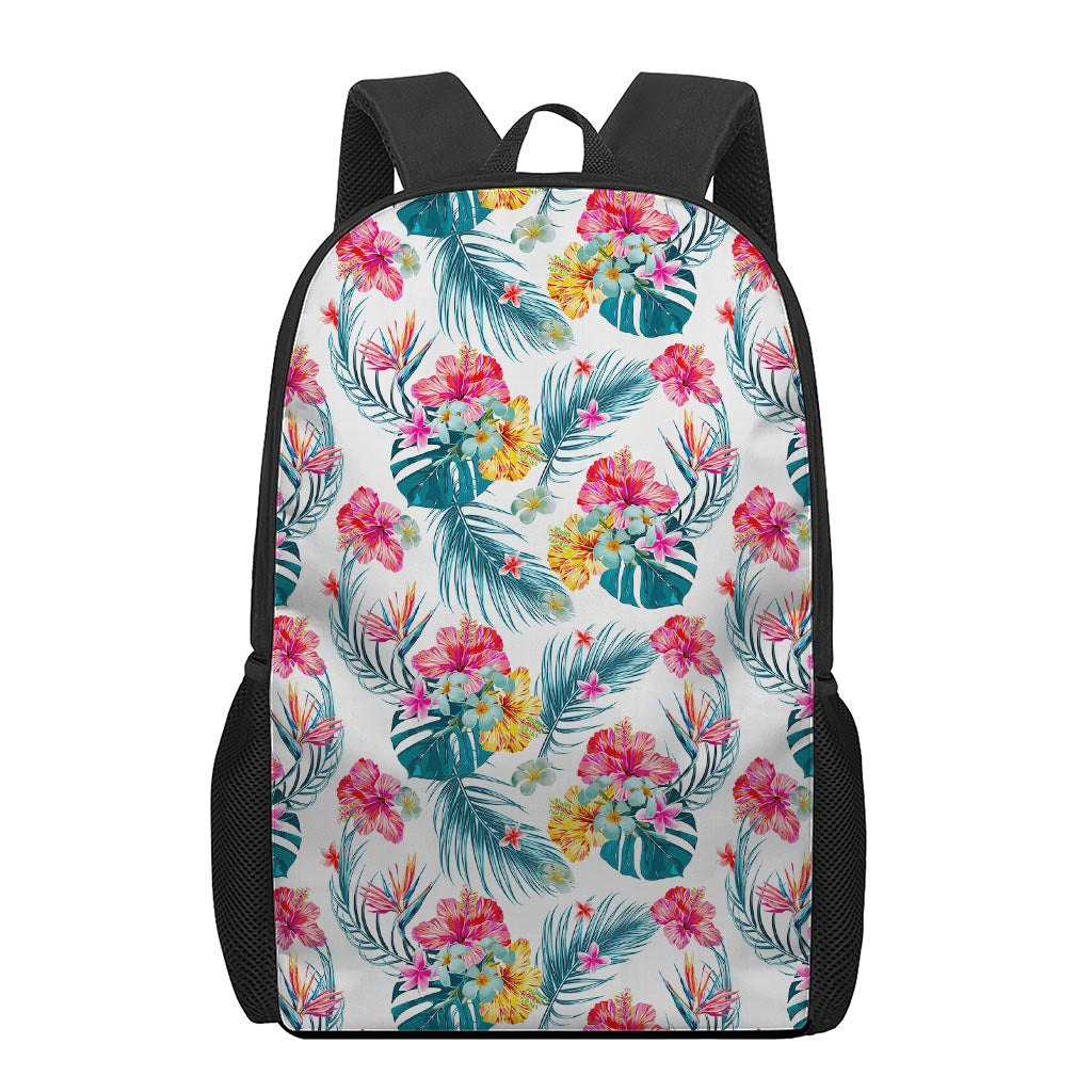 Aloha Hawaii Floral Pattern Print 17 Inch Backpack