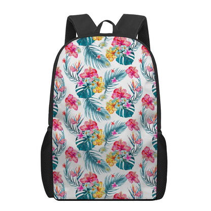 Aloha Hawaii Floral Pattern Print 17 Inch Backpack