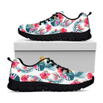 Aloha Hawaii Floral Pattern Print Black Running Shoes