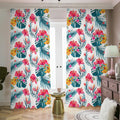 Aloha Hawaii Floral Pattern Print Dimout Pencil Pleat Curtains