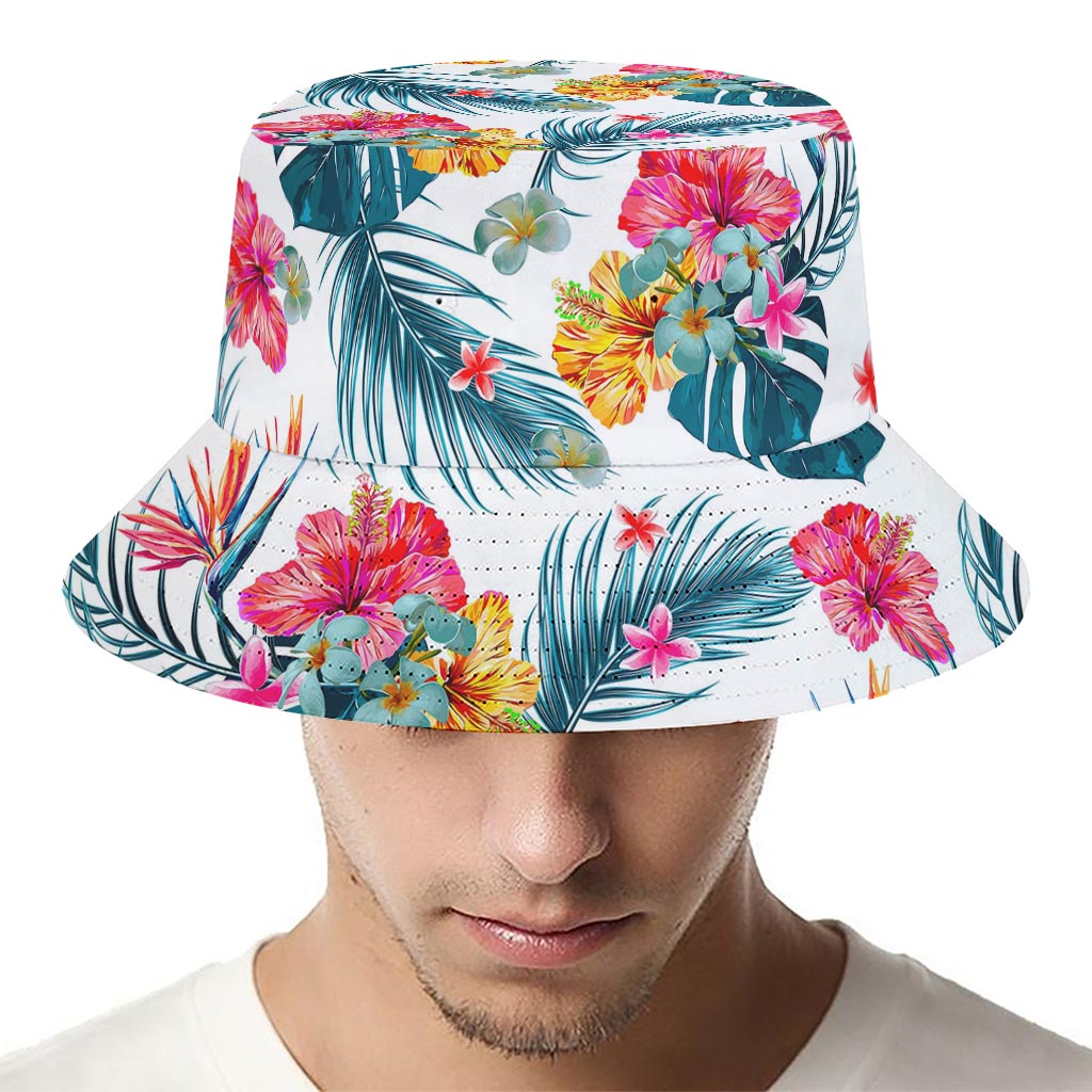 Aloha Hawaii Floral Pattern Print Bucket Hat