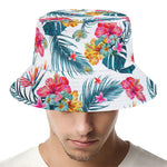 Aloha Hawaii Floral Pattern Print Bucket Hat