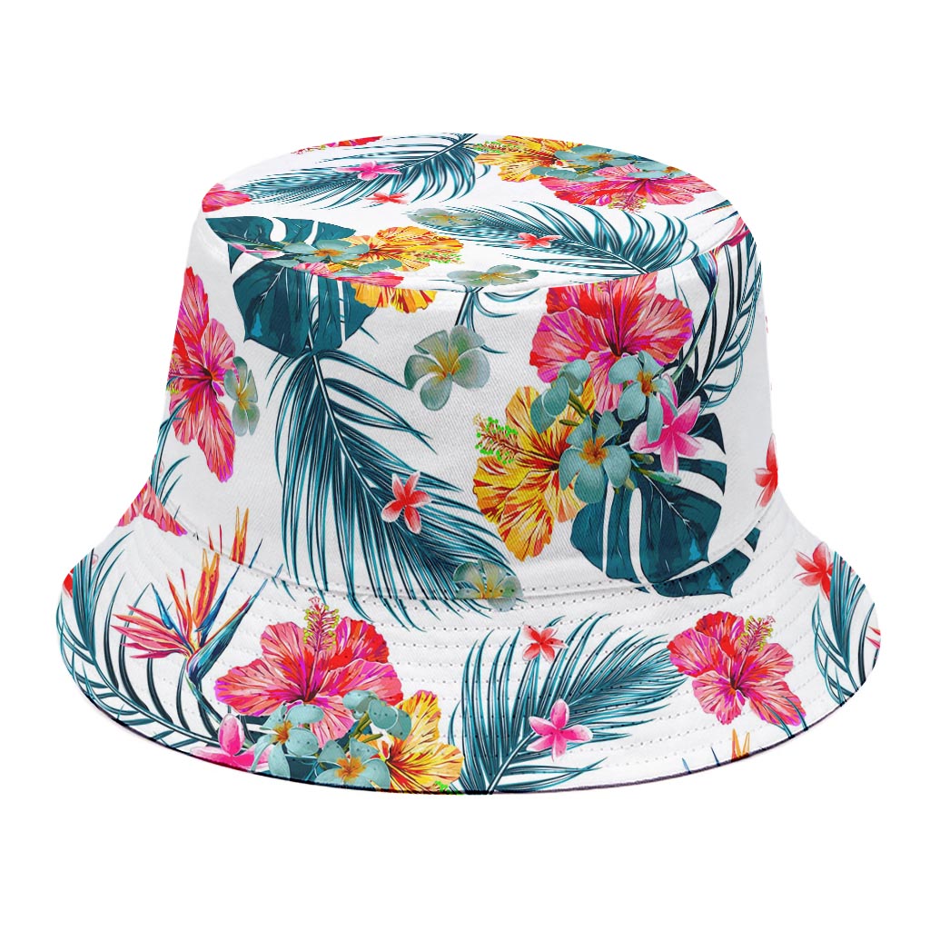 Aloha Hawaii Floral Pattern Print Bucket Hat