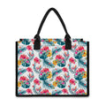 Aloha Hawaii Floral Pattern Print Canvas Tote Bag