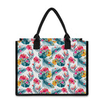 Aloha Hawaii Floral Pattern Print Canvas Tote Bag