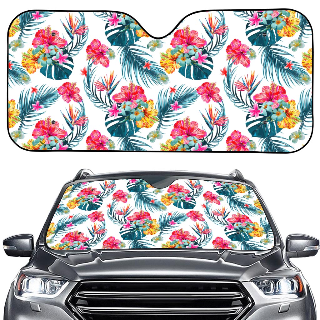 Aloha Hawaii Floral Pattern Print Car Windshield Sun Shade