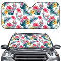 Aloha Hawaii Floral Pattern Print Car Windshield Sun Shade