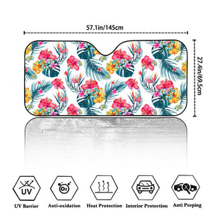 Aloha Hawaii Floral Pattern Print Car Windshield Sun Shade