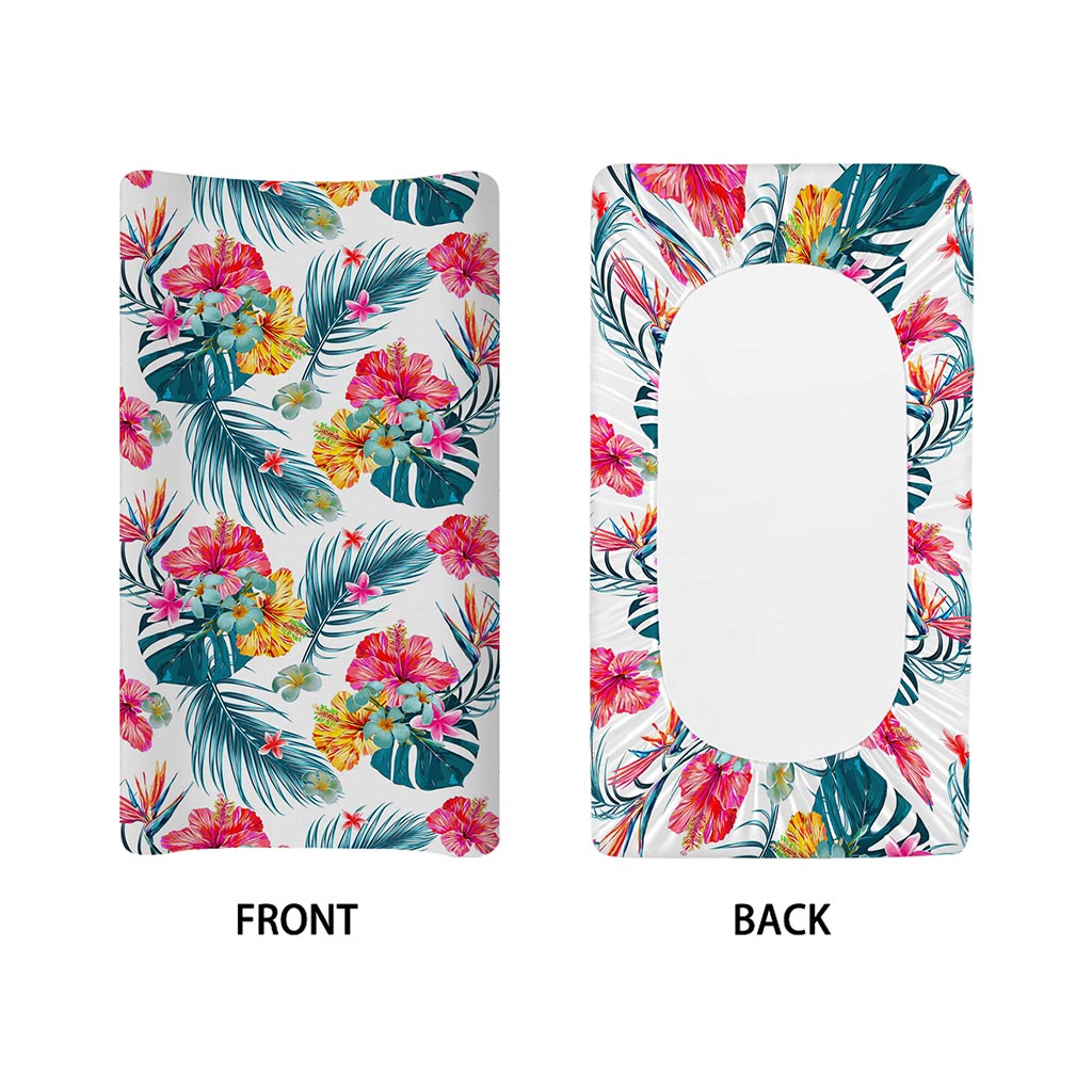 Aloha Hawaii Floral Pattern Print Changing Pad Cover