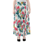 Aloha Hawaii Floral Pattern Print Chiffon Maxi Skirt