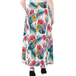 Aloha Hawaii Floral Pattern Print Chiffon Maxi Skirt