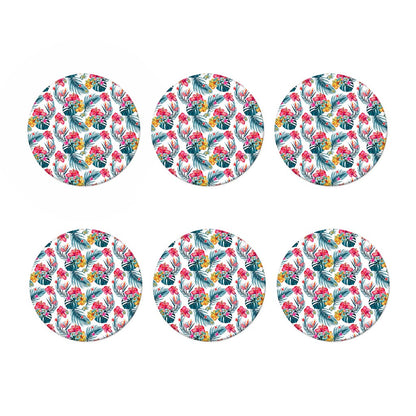 Aloha Hawaii Floral Pattern Print Coaster Set