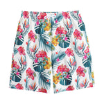 Aloha Hawaii Floral Pattern Print Cotton Shorts