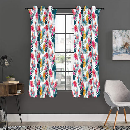 Aloha Hawaii Floral Pattern Print Curtain