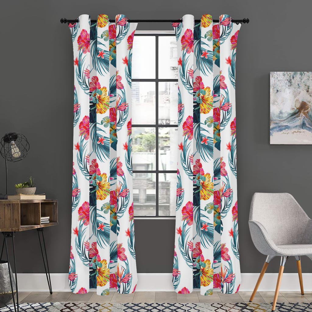 Aloha Hawaii Floral Pattern Print Curtain