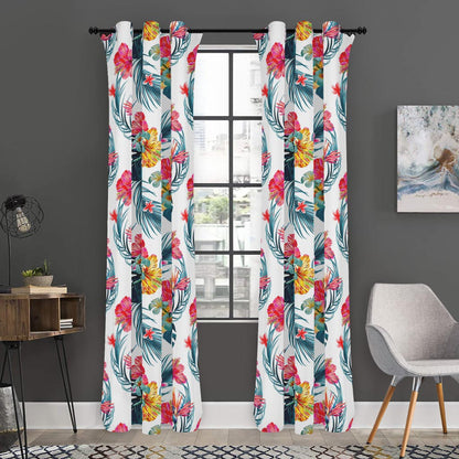 Aloha Hawaii Floral Pattern Print Curtain