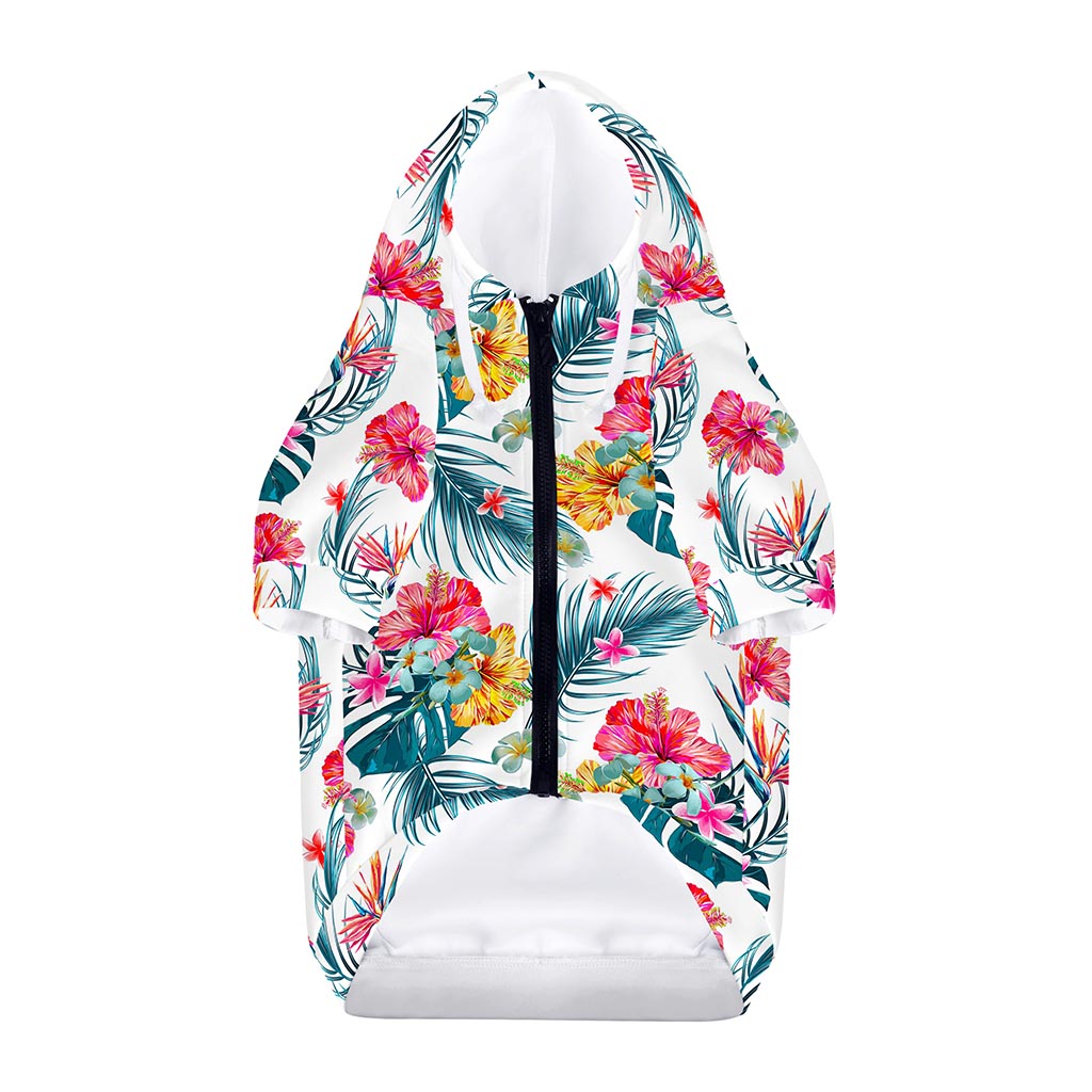 Aloha Hawaii Floral Pattern Print Dog Zip Up Hoodie