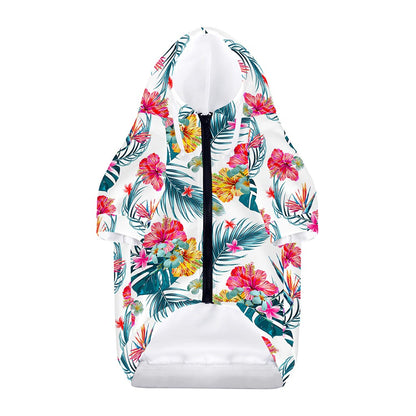Aloha Hawaii Floral Pattern Print Dog Zip Up Hoodie