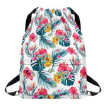 Aloha Hawaii Floral Pattern Print Drawstring Backpack