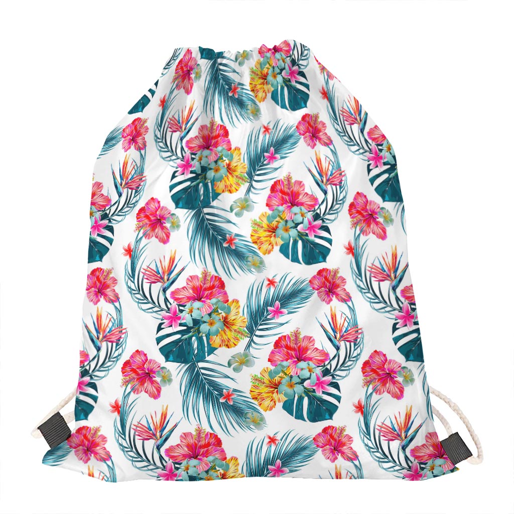 Aloha Hawaii Floral Pattern Print Drawstring Bag