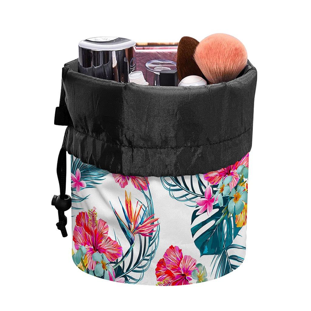 Aloha Hawaii Floral Pattern Print Drawstring Makeup Bag