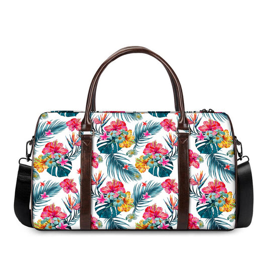 Aloha Hawaii Floral Pattern Print Duffle Bag