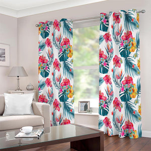 Aloha Hawaii Floral Pattern Print Extra Wide Grommet Curtains